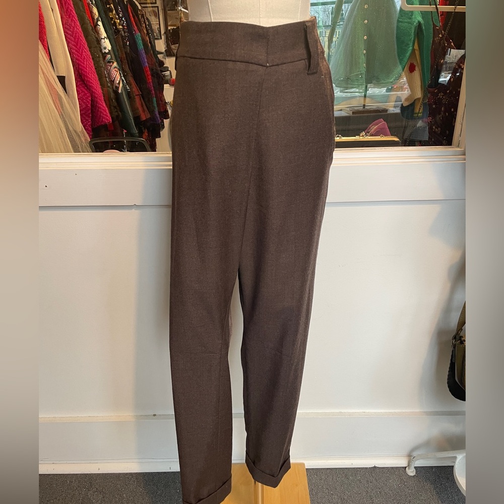 Brunello Cucinelli women’s brown wool and cashmere trousers